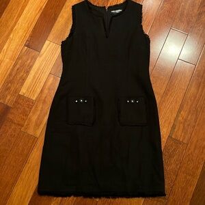 Karl Lagerfeld tweed freyed hem dress